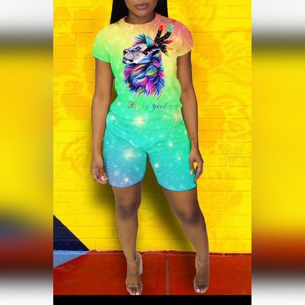 NEW 2 PIECE SHORT SET PLUS SIZE 1XL-2XL